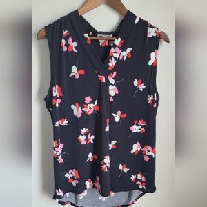 Ophelia Roe Women Large Floral Top Vneck Flowy Romantic Romantigoth Feminine